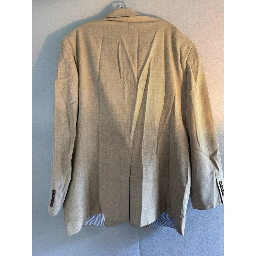 Brooks Brothers 1818 Madison Blazer Sport Coat Mens 46R Beige Wool Reda Jacket